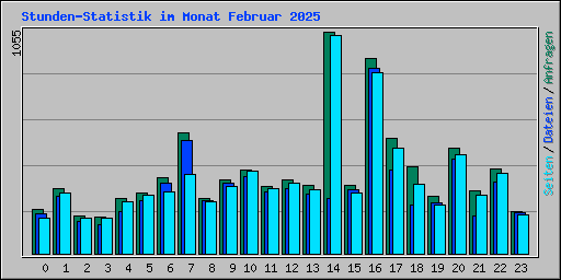 Stunden-Statistik im Monat Februar 2025