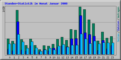 Stunden-Statistik im Monat Januar 2008